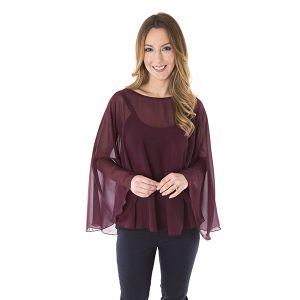 Burgundy Peonies Breastfeeding Top 03