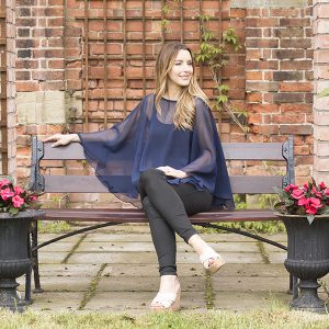 Navy Peonies Breastfeeding Top 03